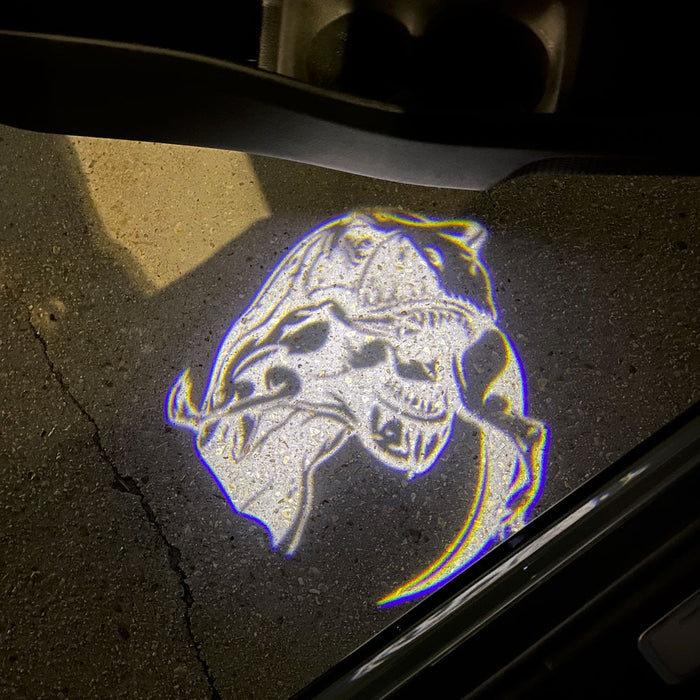 Door open with projection of TRX underneath