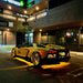 Yellow Lamborghini with yellow LED underbody kit installed.