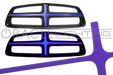 2011-2014 Dodge Charger ORACLE Illuminated Grill Crosshairs with purple LEDs.