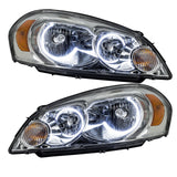 Chevrolet Impala headlights with white LED halo rings.