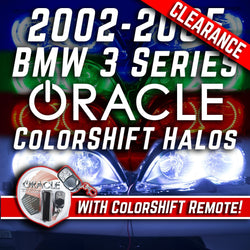 2002-2005 BMW E46 3 Series Headlights - RGB ColorSHIFT Halos + 1.0 Controller