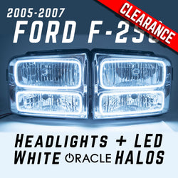 2005-2007 Ford F-250 Super Duty Headlights- ORACLE White LED SMD Halo Kit