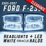 2005-2007 Ford F-250 Super Duty Headlights- ORACLE White LED SMD Halo Kit