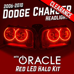 2006-2010 Dodge Charger Headlights - ORACLE Red LED Halo Kit Pre-Installed