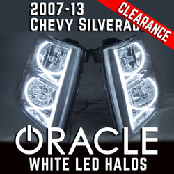 2007-2013 Chevrolet Silverado Headlights - ORACLE White LED Round Halos - Clearance