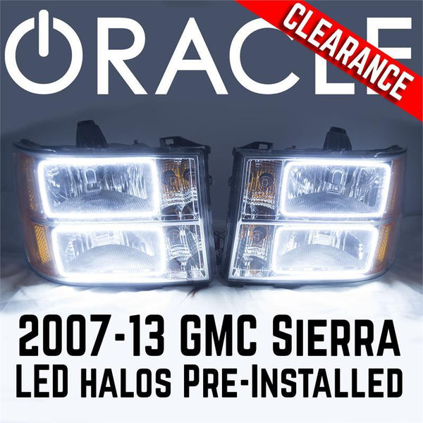 2007-13 GMC Sierra 1500/2500/3500 Headlights - ORACLE White SMD Halos - CLEARANCE