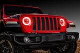 Jeep with red surface mount halos installed