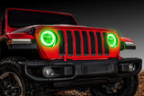 Jeep with green surface mount halos installed