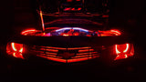 Engine bay with red LED lighting