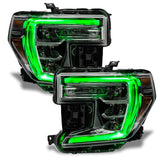 GMC sierra headlights with green DRLs