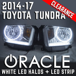 2014-17 Toyota Tundra Headlights - ORACLE White LED Halos + LED Strip Pre-Installed