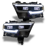 RAM 1500 headlights with white demon eyes