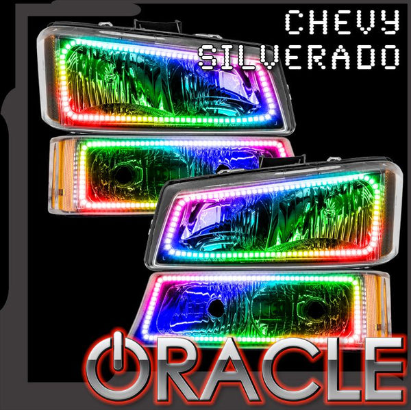 ORACLE Lighting 2003-2006 Chevy Silverado ColorSHIFT®  Dual Halo Headlight Kit