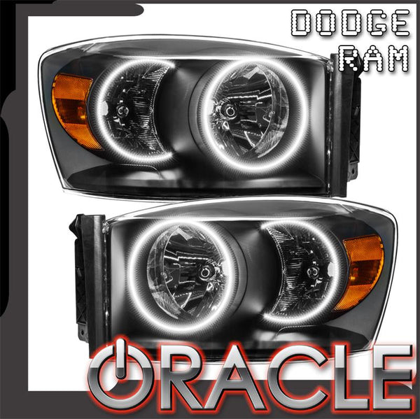 ORACLE Lighting 2007-2008 Dodge Ram Pre-Assembled Halo Headlights - Black