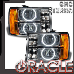 ORACLE Lighting 2007-2013 GMC Sierra Pre-Assembled Halo Headlights - Round Ring Design