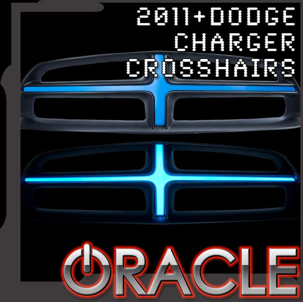 Dodge charger illuminated grill crosshairs with ORACLE Lighting logo