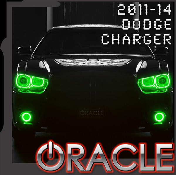 Dodge charger headlight halo kit with ORACLE Lighting logo