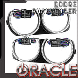 Challenger preinstalled halo headlight bezels with ORACLE Lighting logo