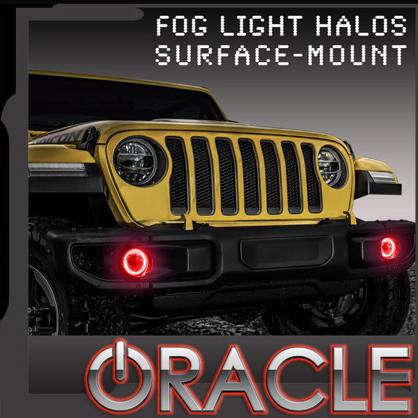 Surface mount fog light halos with ORACLE Lighting logo