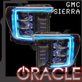 GMC sierra colorshift RGBW headlight DRL upgrade with ORACLE Lighting logo