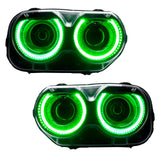 Dodge challenger headlights with green halos