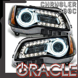 2011-2014 Chrysler 300C NON HID Pre-Assembled Headlights - Black Housing
