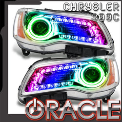 2011-2014 Chrysler 300C NON HID Pre-Assembled Headlights - Chrome Housing - ColorSHIFT DRL