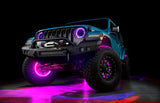 Aqua jeep with pink LED halos and wheel rings