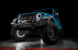 Aqua jeep with white LED halos and wheel rings