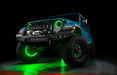 Aqua jeep with green LED halos and wheel rings