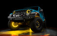 Aqua jeep with yellow LED halos and wheel rings