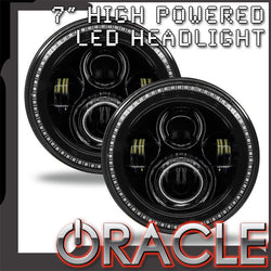 7" high powered LED headlights with ORACLE Lighting logo