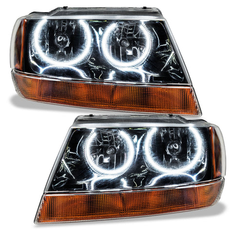 ORACLE Lighting 1999-2004 Jeep Grand Cherokee Pre-Assembled Halo Headlights-Black Housing