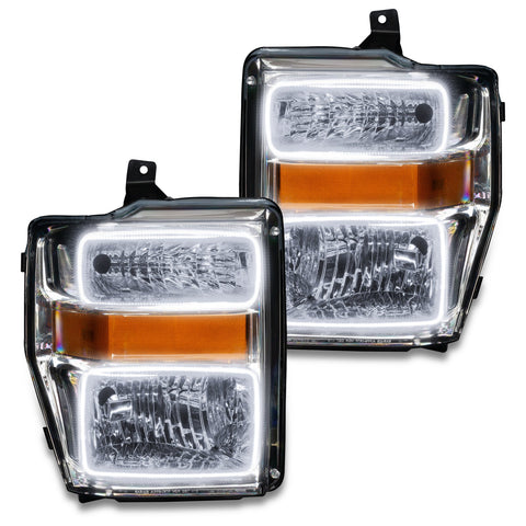 ORACLE Lighting 2008-2010 Ford F-250/F-350 Super Duty Pre-Assembled Halo Headlights - Chrome Housing
