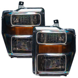 ORACLE Lighting 2008-2010 Ford F-250/F-350 Super Duty Pre-Assembled Halo Headlights - Black