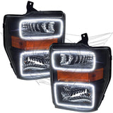 ORACLE Lighting 2008-2010 Ford F-250/F-350 Super Duty Pre-Assembled Halo Headlights - Black