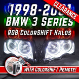 1998-2001 BMW 3 Series Headlights with ORACLE RGB ColorSHIFT Halo Kit + Remote