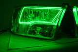 2009-2018 Dodge Ram 1500 Headlights - ORACLE Green LED Halo Kit Pre-Installed