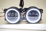 Jeep Wrangler Dodge Chrysler LED Hi-Power Fog Lights + ORACLE White Plasma Halos