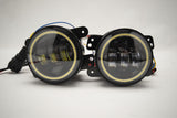 Jeep Wrangler Dodge Mopar LED Hi-Power Fog Lights + ORACLE White LED Halos