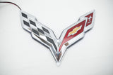 2015-2017 Chevy Corvette C7 Rear Illuminated Flags Emblem - Purple U/V