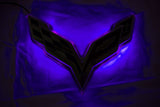 2015-2017 Chevy Corvette C7 Rear Illuminated Flags Emblem - Purple U/V