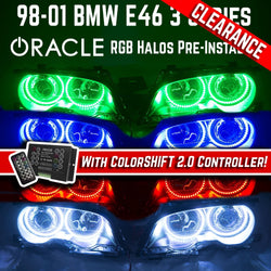 1998-2001 BMW 3 Series HID Headlights - ORACLE RGB ColorSHIFT Halos with 2.0 RGB Controller