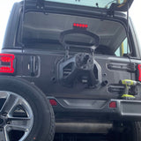 Rear view of jeep with third brake light on