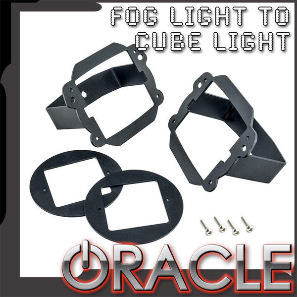 ORACLE Jeep JK Fog Light to Cube Light Conversion Mount Brackets (Pair) w/ Bezel