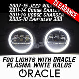Jeep Wrangler Dodge Chrysler LED Hi-Power Fog Lights + ORACLE White Plasma Halos