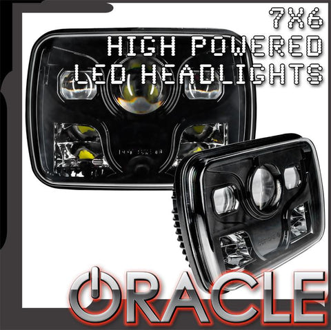 ORACLE 7"x6" 42W Replacement LED Headlight - Black (Pair)