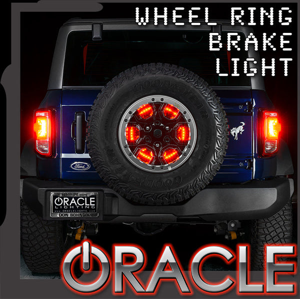 LED spare tire brake light installed on ford bronco with ORACLE Lighting logo