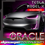 Tesla Model X dynamic colorshift DRL upgrade kit with ORACLE Lighting logo