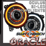 Oculus switchback bi-LED headlights with ORACLE Lighting logo